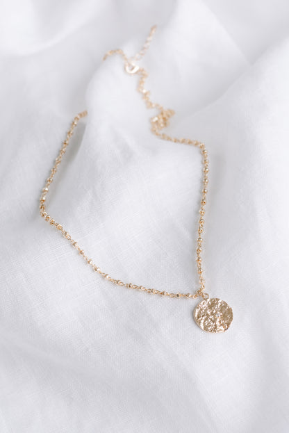Hammered Disc Necklace