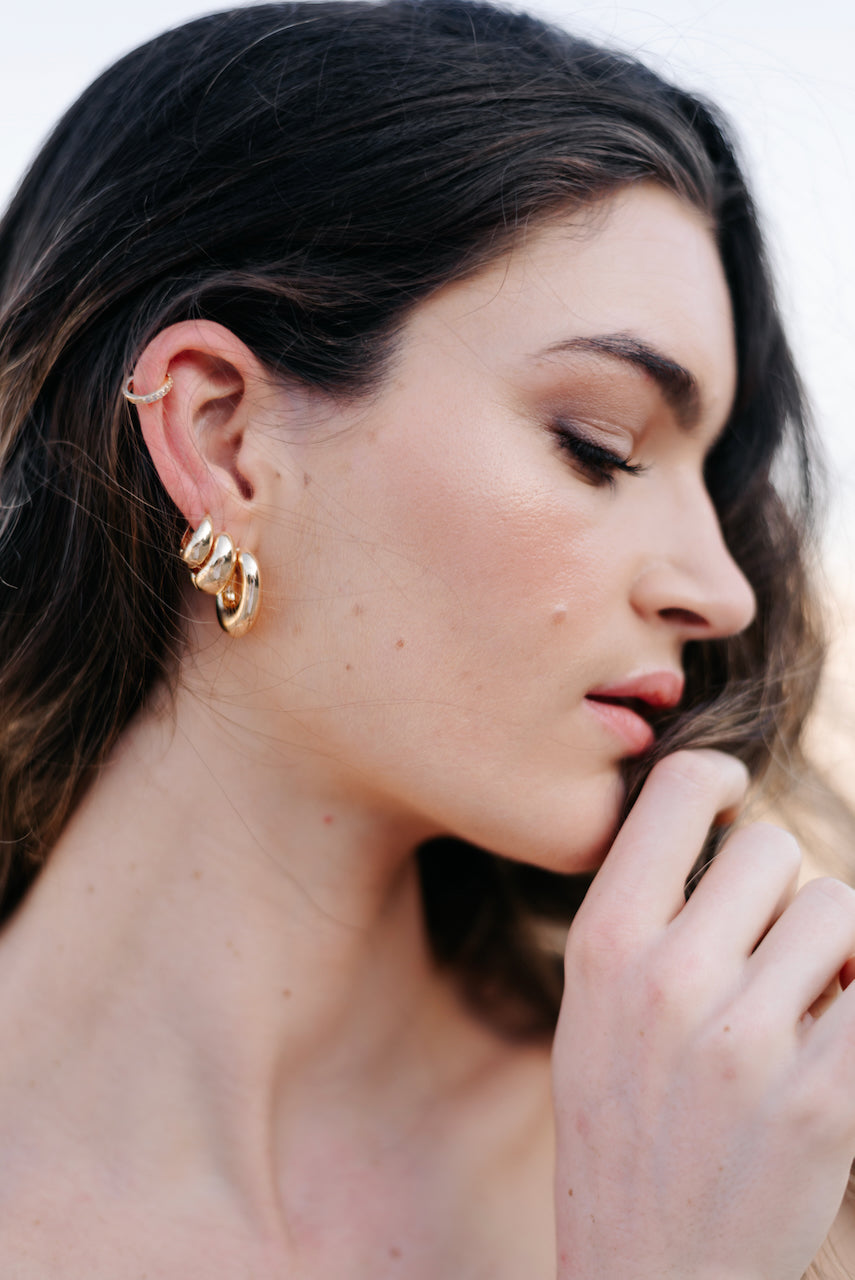 Chunky Plain Gold Hoops